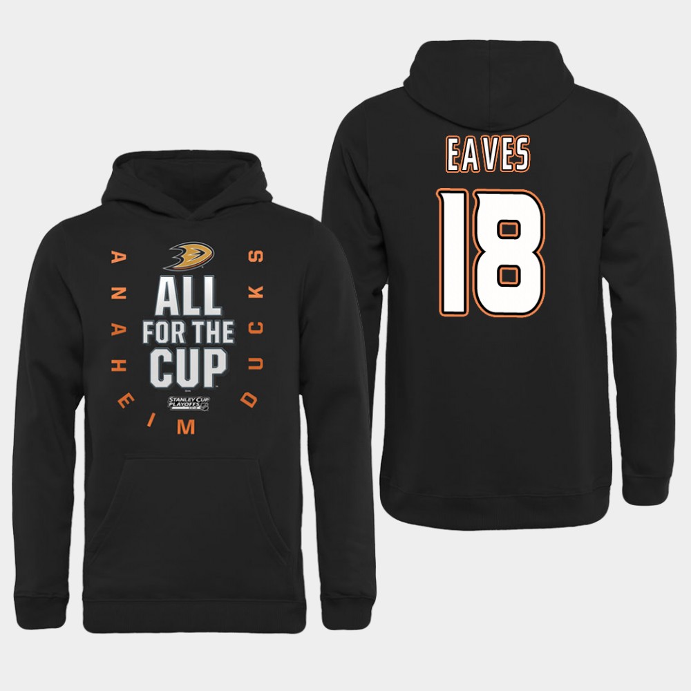 NHL Men Anaheim Ducks #18 Eaves Black All for the Cup Hoodie->anaheim ducks->NHL Jersey
